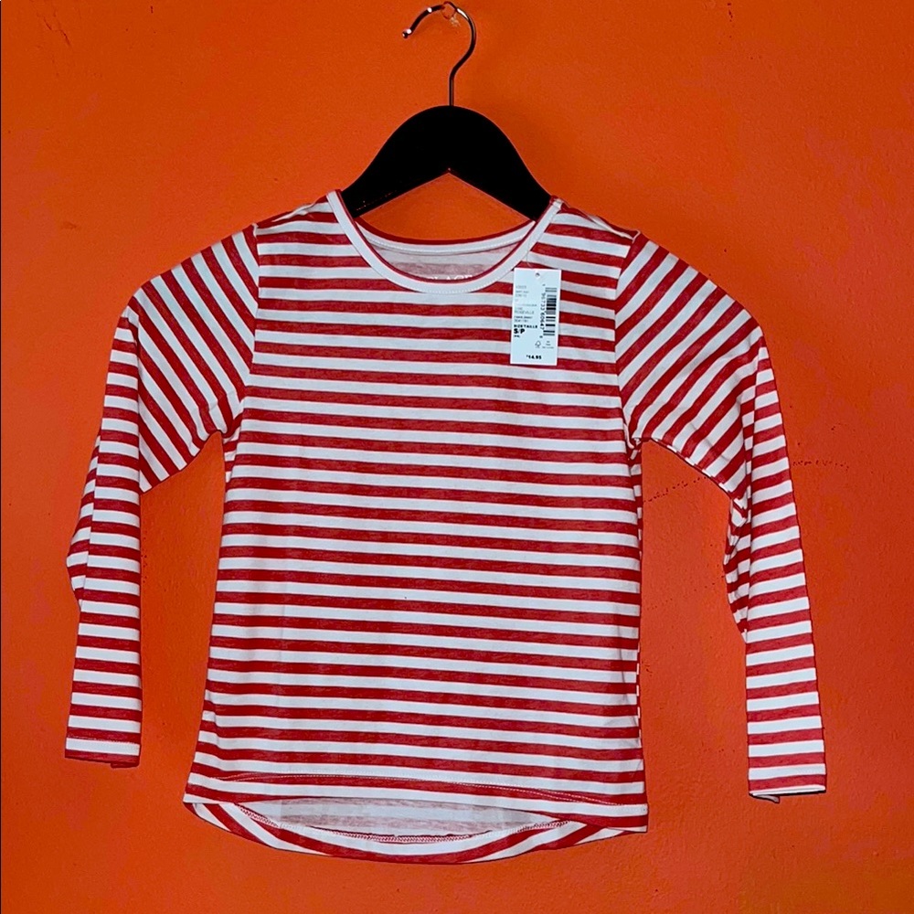 Red and White Striped Kids Shirt